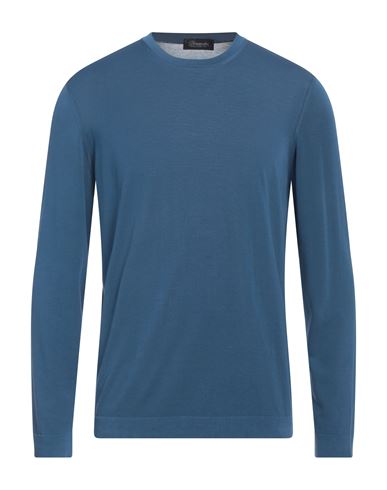 Drumohr Man Sweater Pastel Blue Size 48 Cotton