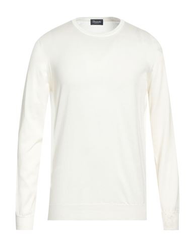 Drumohr Man Sweater Ivory Size 40 Cotton In White