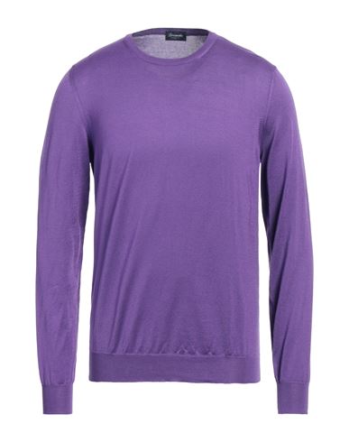 Drumohr Man Sweater Purple Size 42 Cotton