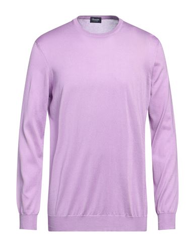 Drumohr Man Sweater Mauve Size 42 Cotton In Purple