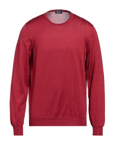 Drumohr Man Sweater Brick Red Size 42 Cotton