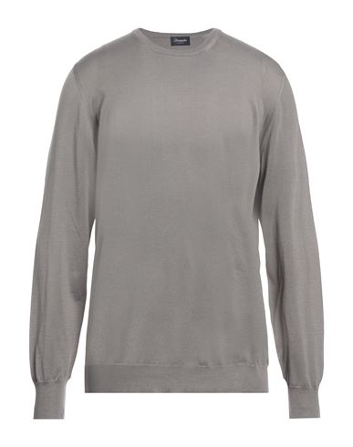Drumohr Man Sweater Lead Size 46 Cotton In Grey