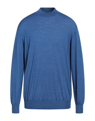 Drumohr Man Turtleneck Pastel Blue Size 48 Wool, Silk, Cashmere