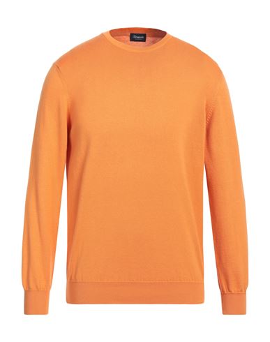 Drumohr Man Sweater Orange Size 40 Cotton