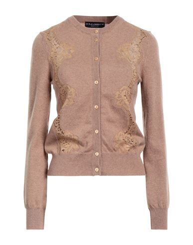 Dolce & Gabbana Woman Cardigan Light Brown Size 6 Cashmere In Beige