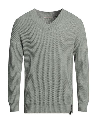 Hinnominate Man Sweater Sage Green Size L Acrylic, Polyester In Green