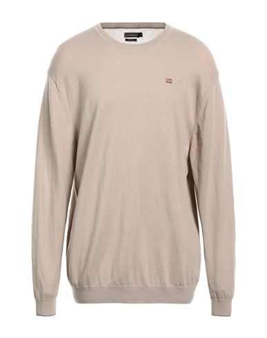 Napapijri Man Sweater Beige Size 3xl Wool In Beige
