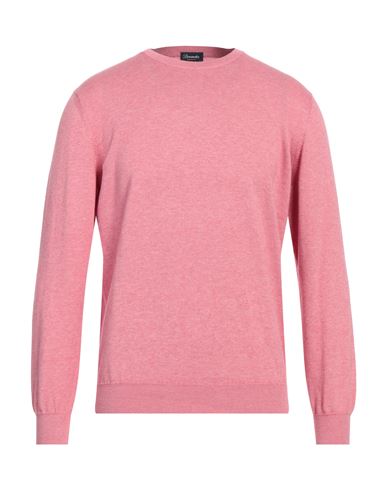 Drumohr Man Sweater Coral Size 42 Cotton In Red