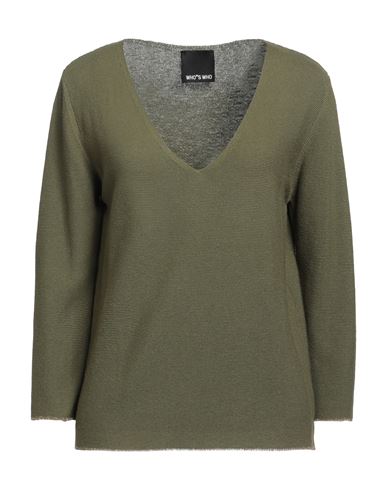 WHO*S WHO WHO*S WHO WOMAN SWEATER MILITARY GREEN SIZE S COTTON, ACRYLIC