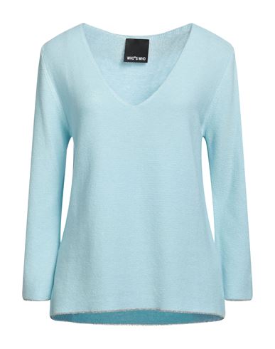 Who*s Who Woman Sweater Sky Blue Size S Cotton, Acrylic