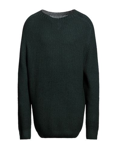 H953 Man Sweater Dark Green Size 48 Merino Wool