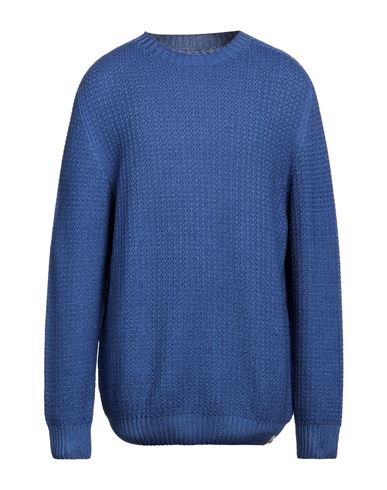 H953 Man Sweater Blue Size 48 Merino Wool