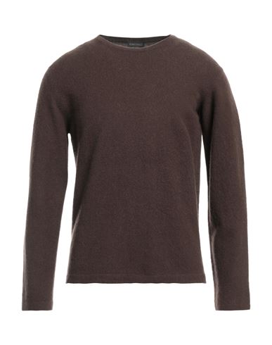 Zanieri Man Sweater Dark Brown Size 40 Lambswool, Cashmere