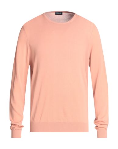 Drumohr Man Sweater Salmon Pink Size 40 Cotton