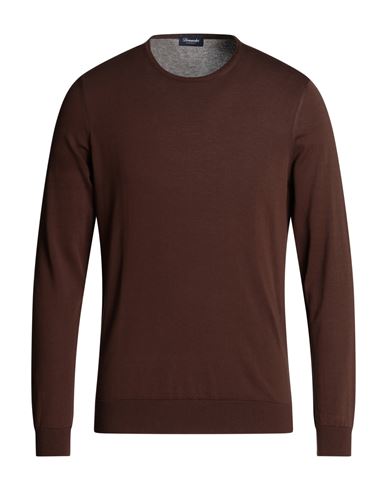 Drumohr Man Sweater Brown Size 38 Cotton