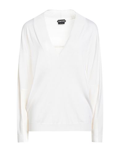 Tom Ford Woman Sweater Cream Size L Cashmere, Silk