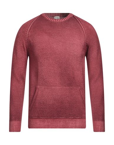 H953 Man Sweater Burgundy Size 40 Merino Wool In Red