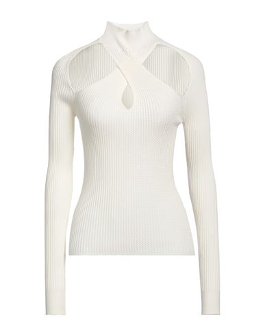 Msgm Woman Turtleneck Ivory Size Xl Viscose, Polyester In White