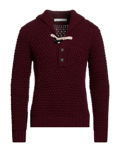 Shop Daniele Alessandrini Man Sweater Garnet Size L Wool In Red