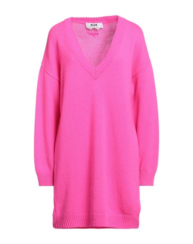Msgm Woman Sweater Fuchsia Size S Wool, Cashmere In Pink