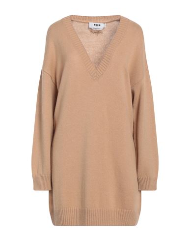 Msgm Woman Sweater Sand Size M Wool, Cashmere In Beige