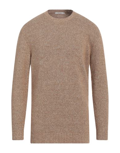 Shop Kangra Man Sweater Light Brown Size 46 Alpaca Wool, Cotton, Polyamide, Wool, Elastane In Beige