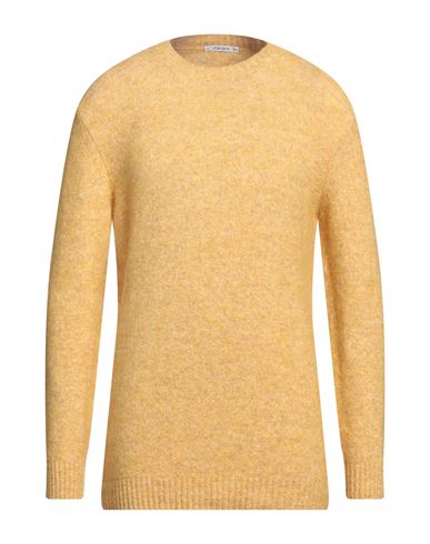 Kangra Man Sweater Ocher Size 42 Alpaca Wool, Cotton, Polyamide, Wool, Elastane In Yellow