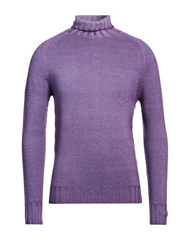 Shop H953 Man Turtleneck Purple Size 38 Merino Wool