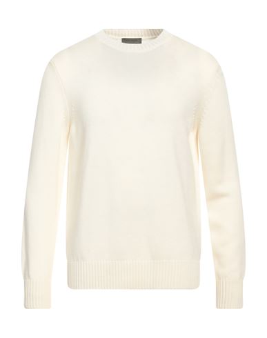 Shop +39 Masq Man Sweater Ivory Size 38 Merino Wool In White