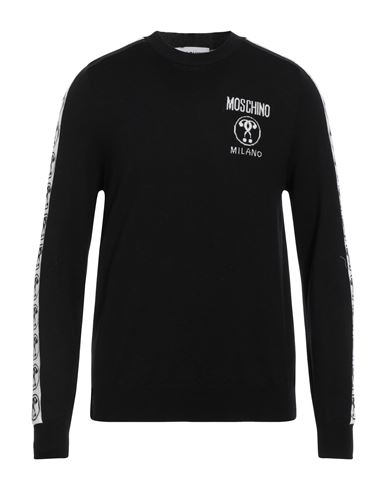 Moschino Man Sweater Black Size 40 Virgin Wool In Black