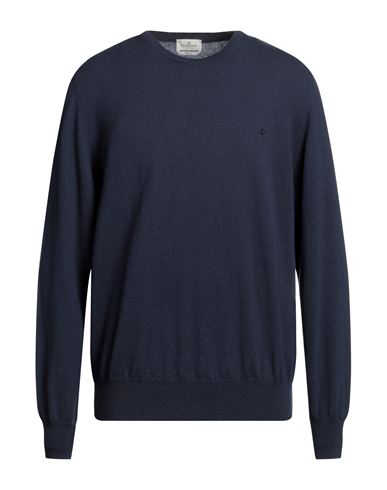 Brooksfield Man Sweater Navy Blue Size 50 Virgin Wool In Navy Blue