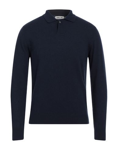 Raw Lab Man Sweater Navy Blue Size L Virgin Wool, Cashmere