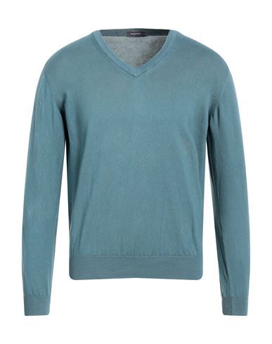 Rossopuro Man Sweater Pastel Blue Size 4 Cotton