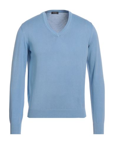 Rossopuro Man Sweater Sky Blue Size 3 Cotton