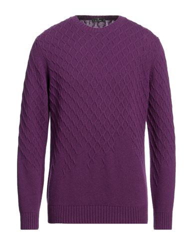 Ferrante Man Sweater Purple Size 44 Merino Wool