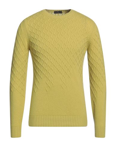 Ferrante Man Sweater Acid Green Size 40 Merino Wool In Green