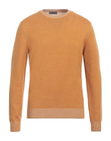 Shop Ferrante Man Sweater Ocher Size 42 Merino Wool In Yellow