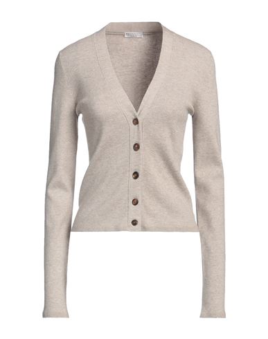 Brunello Cucinelli Woman Cardigan Beige Size Xl Cashmere, Viscose, Polyester In Beige