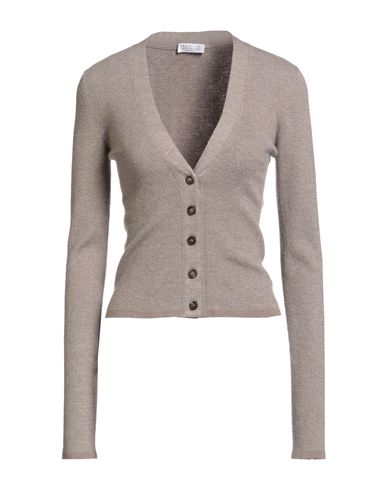 Brunello Cucinelli Woman Cardigan Light Brown Size M Cashmere, Viscose, Polyester In Multi