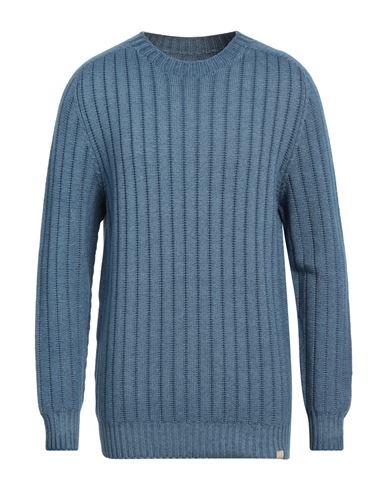 H953 Man Sweater Slate Blue Size 44 Merino Wool