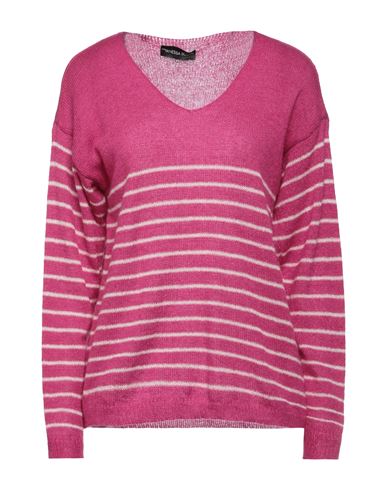 Vanessa Scott Woman Sweater Fuchsia Size L Acrylic, Polyamide, Wool, Mohair Wool In Pink