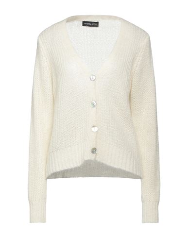 Shop Vanessa Scott Woman Cardigan Cream Size Onesize Acrylic, Polyamide, Mohair Wool In White