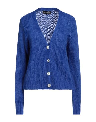 Shop Vanessa Scott Woman Cardigan Blue Size Onesize Acrylic, Polyamide, Mohair Wool