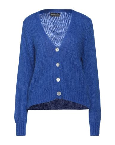 Shop Vanessa Scott Woman Cardigan Blue Size Onesize Acrylic, Polyamide, Mohair Wool