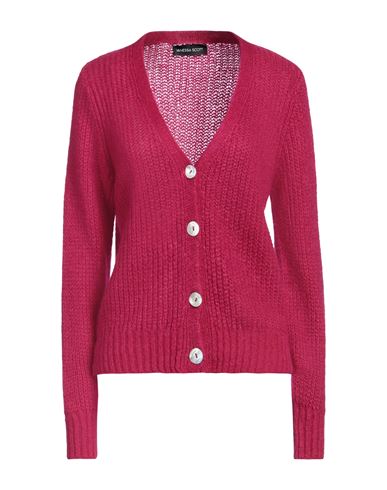 Shop Vanessa Scott Woman Cardigan Fuchsia Size Onesize Acrylic, Polyamide, Mohair Wool In Pink