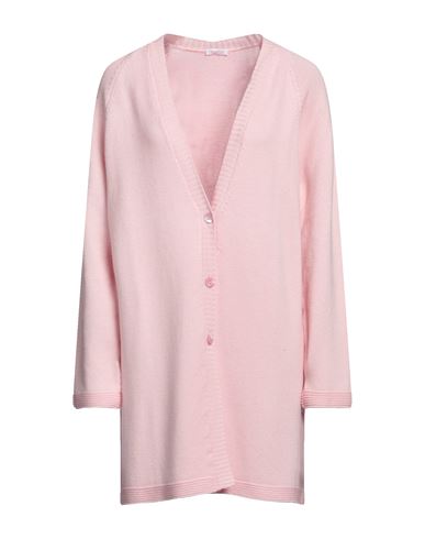 Rossopuro Woman Cardigan Pink Size L Merino Wool