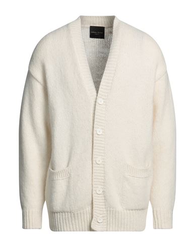 Roberto Collina Man Cardigan Ivory Size 42 Baby Alpaca Wool, Nylon, Wool In White