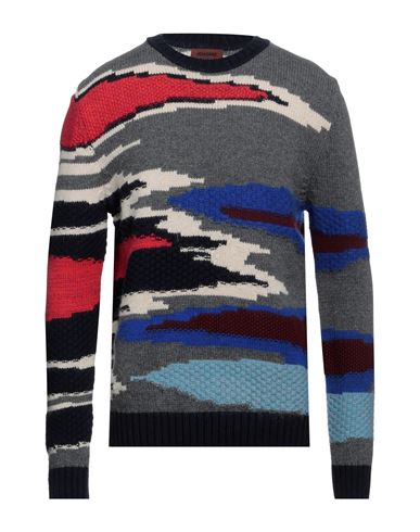 Missoni Intarsia Wool-blend Sweater In Grey