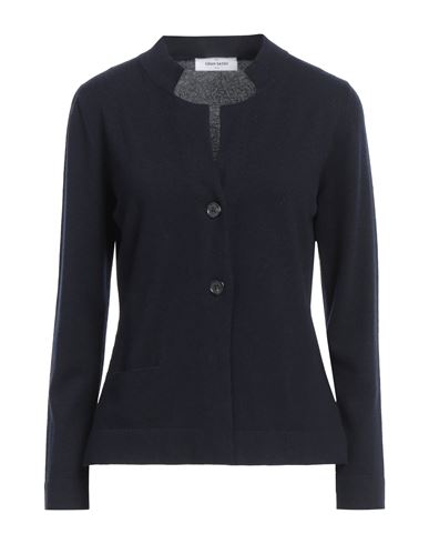 Gran Sasso Woman Cardigan Black Size 6 Virgin Wool, Viscose, Cashmere In Blue