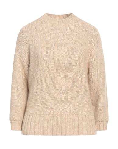 Peserico Woman Sweater Sand Size 4 Polyester, Alpaca Wool, Nylon, Merino Wool In Beige
